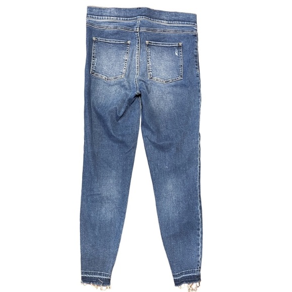 Spanx Distressed Denim High Rise Elastic Waist Jeggings Women's Large - Picture 3 of 11